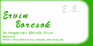 ervin borcsok business card